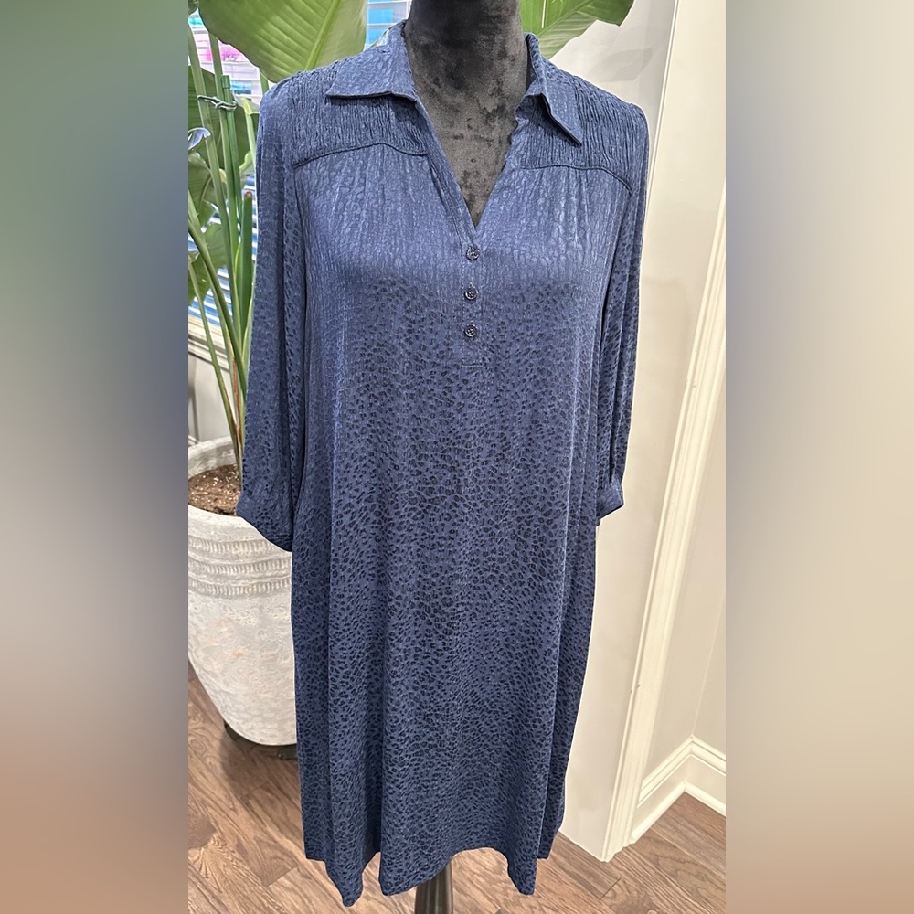 ✨NWT✨ Gerard Darel Blue & Black Cheetah Print Janelle Dress Size 36 (US Size 4)